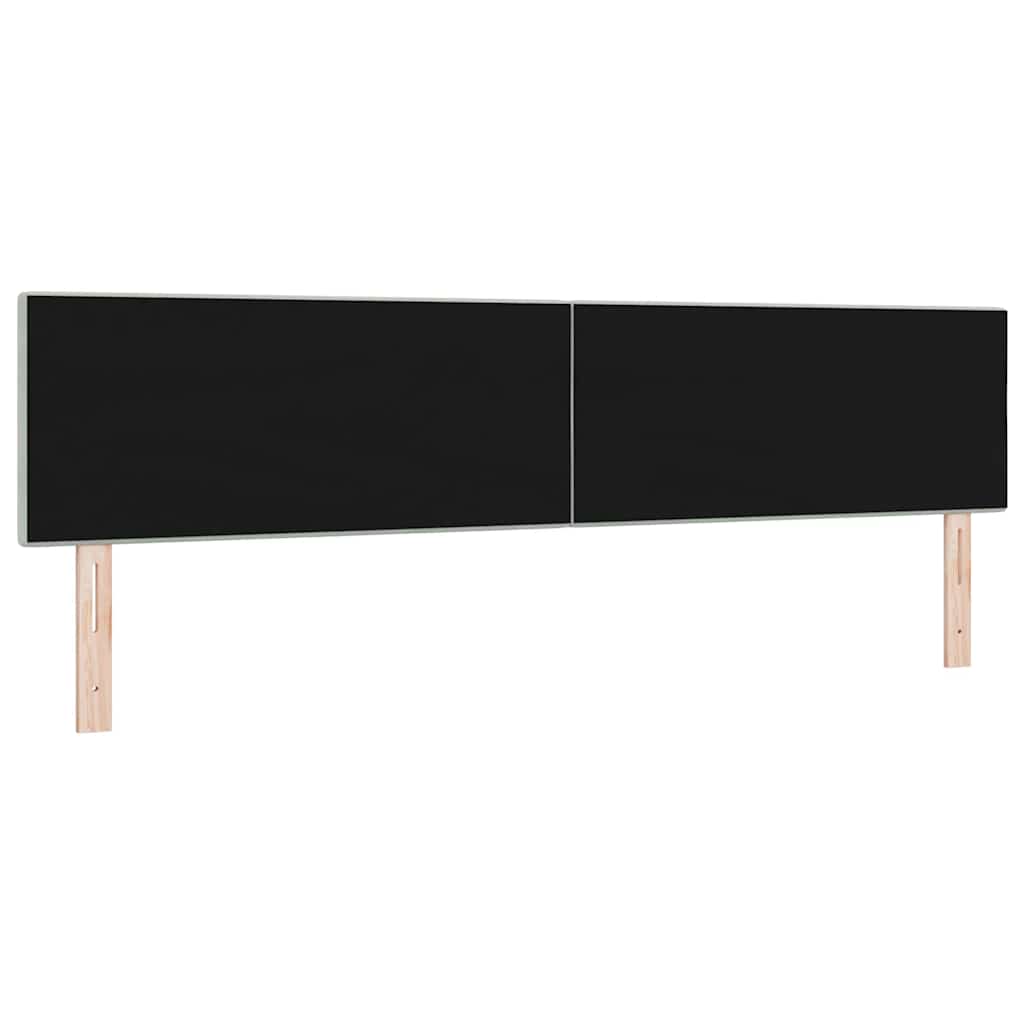 LED ágytámla LED szalagokkal Világosszürke 200 cm Bársony