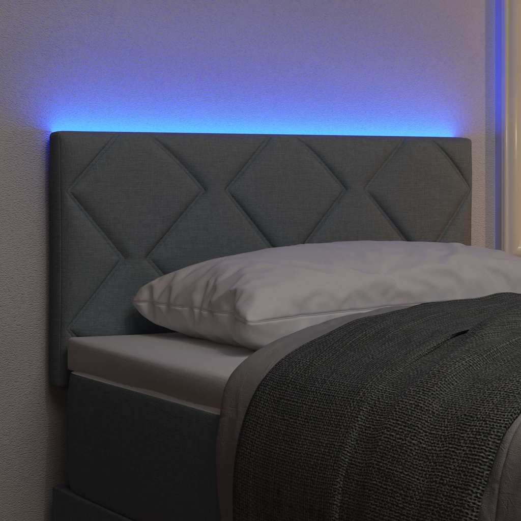 LED ágytámla Világosszürke 80 cm szövet