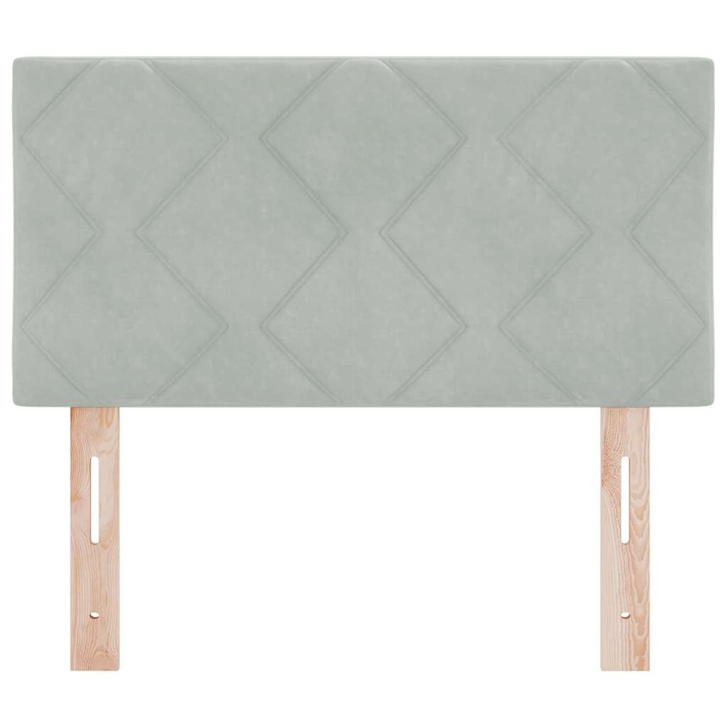 LED ágytámla Világosszürke 80 cm Bársony