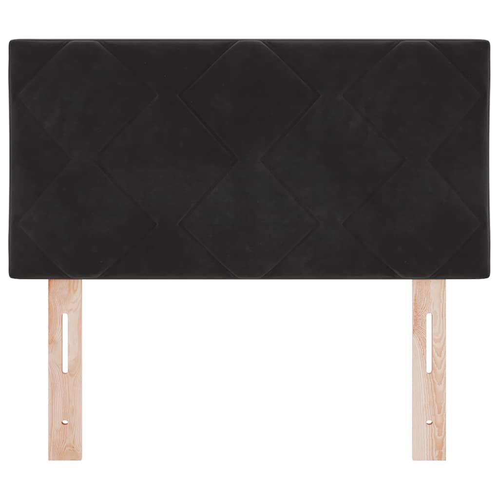 LED ágytámla Fekete 80 cm Bársony