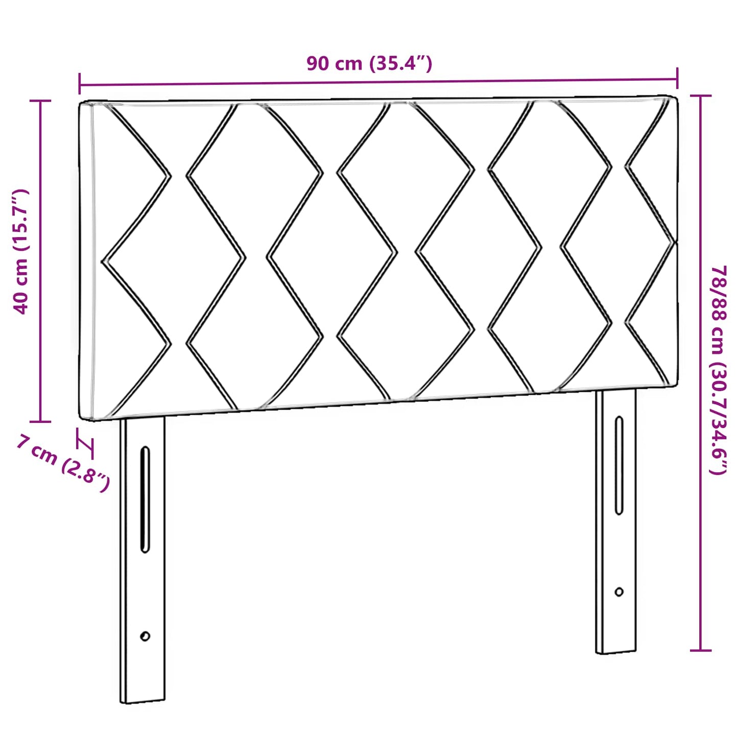 LED ágytámla Világosszürke 90 cm Bársony
