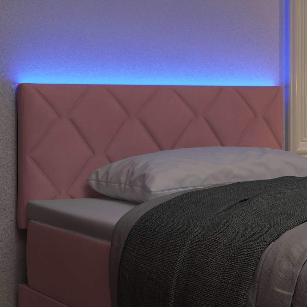 LED ágytámla Rózsaszín 90 cm Bársony