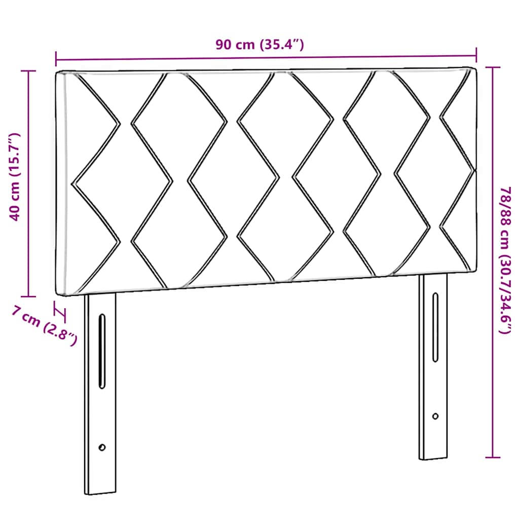 LED ágytámla Rózsaszín 90 cm Bársony