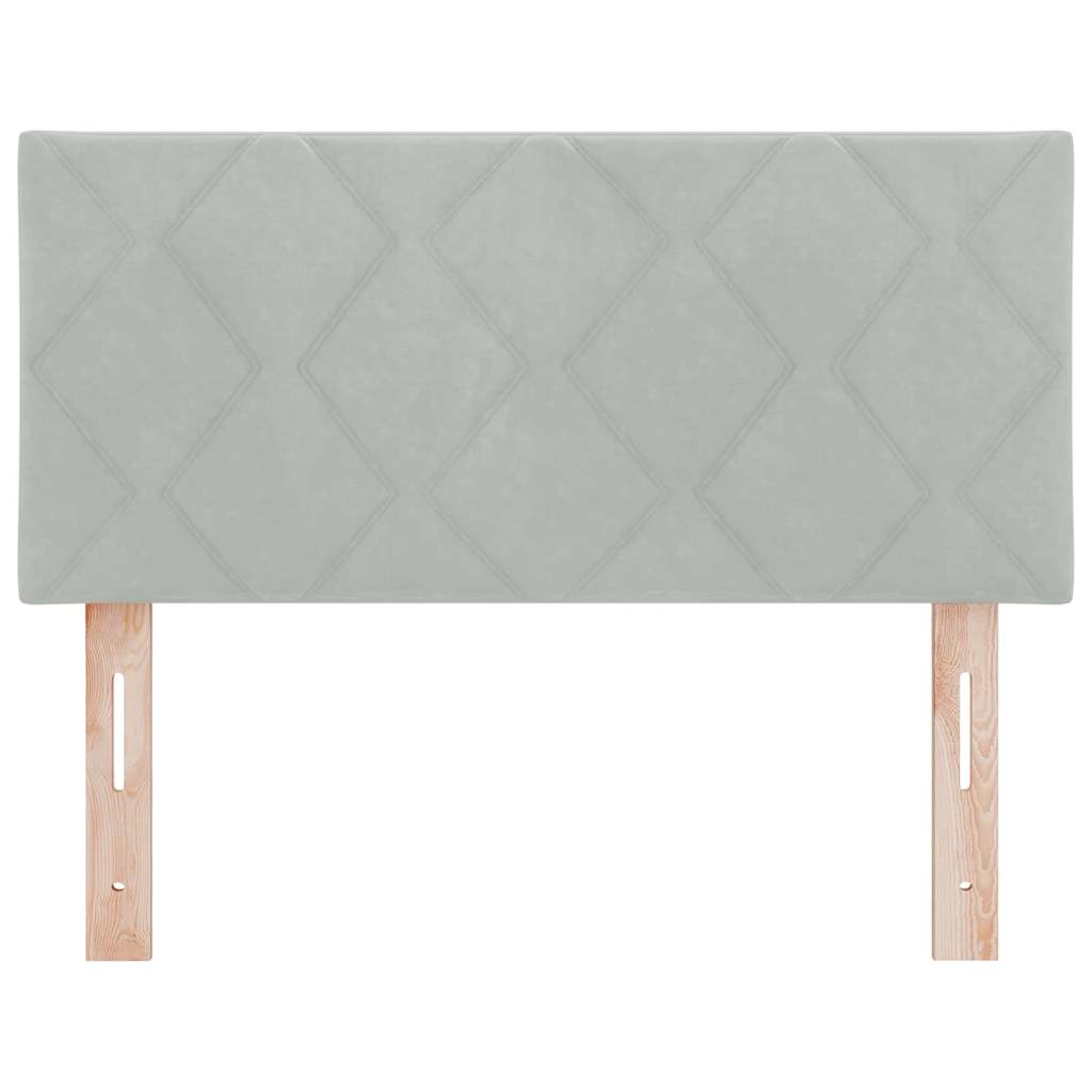 LED ágytámla Világosszürke 100 cm Bársony