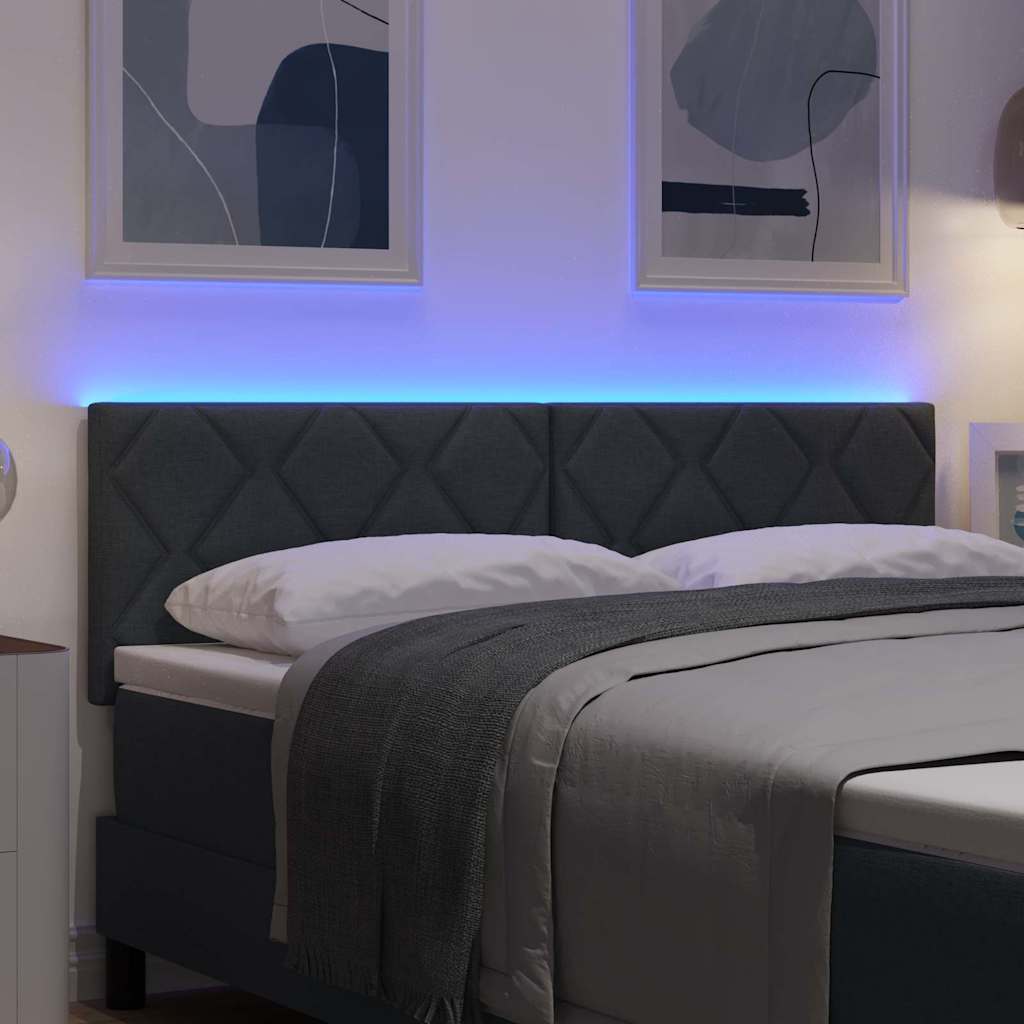 LED ágytámla Szürke 144 cm szövet