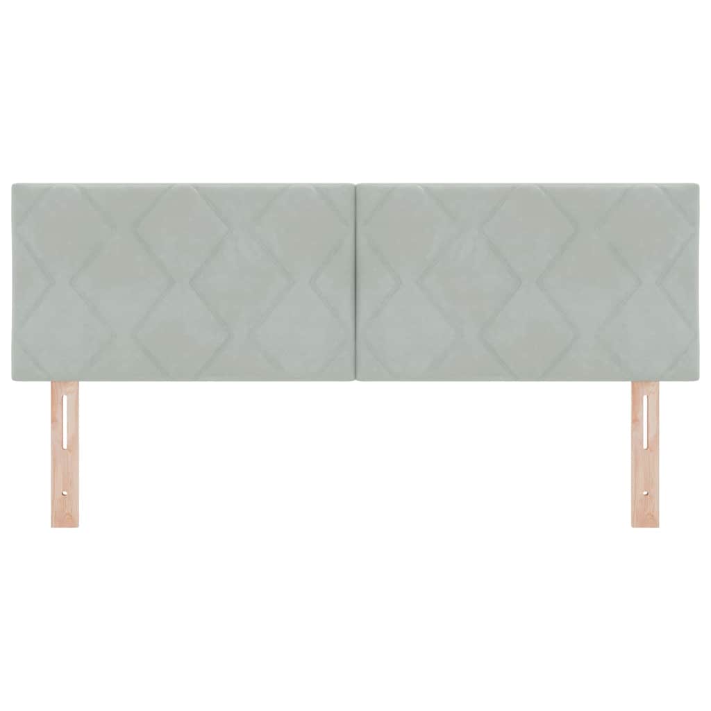 LED ágytámla Világosszürke 160 cm Bársony