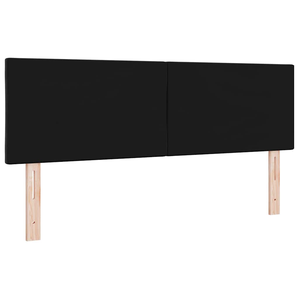 LED ágytámla Fekete 160 cm Bársony