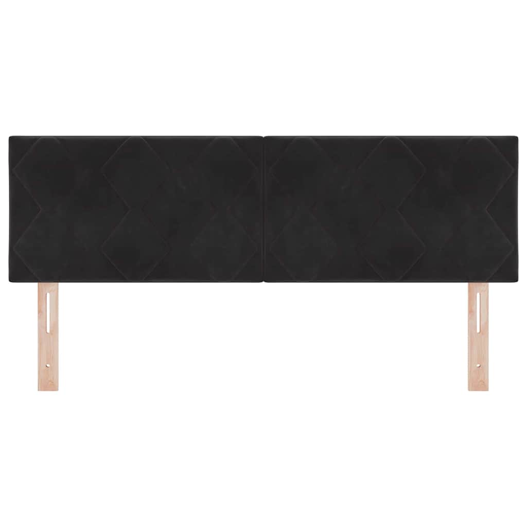LED ágytámla Fekete 160 cm Bársony