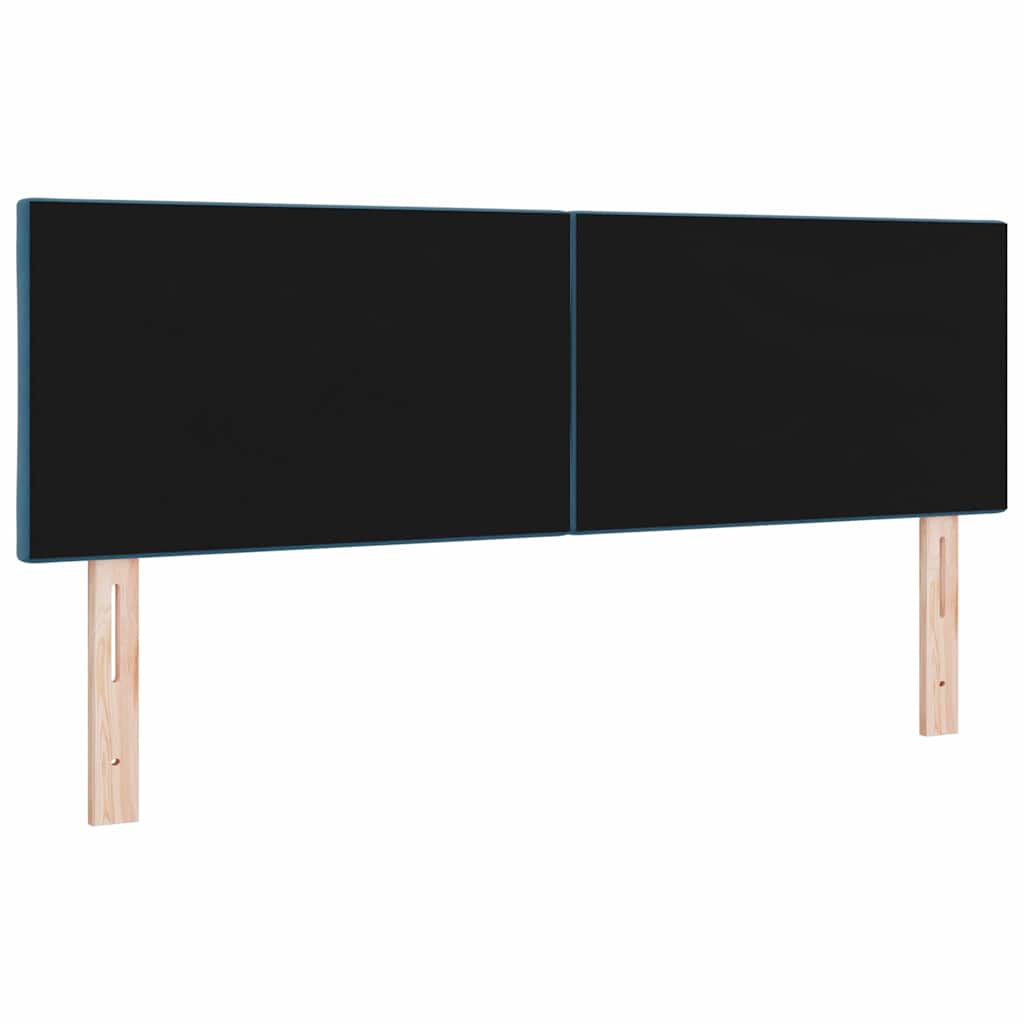 LED ágytámla Sötét kék 160 cm Bársony