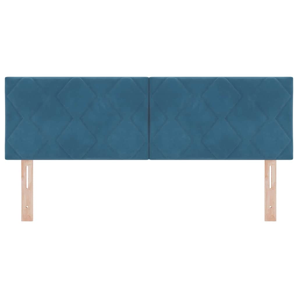 LED ágytámla Sötét kék 160 cm Bársony