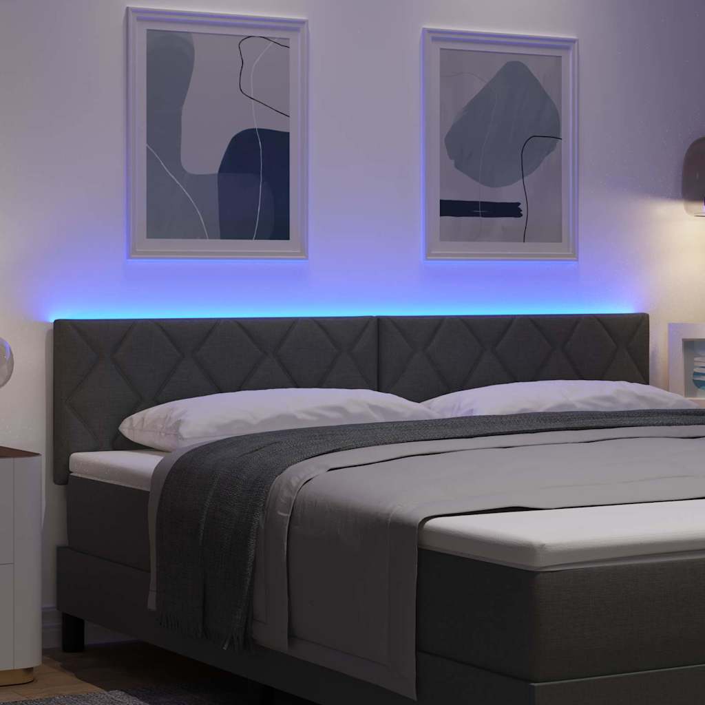 LED ágytámla Szürke 180 cm szövet