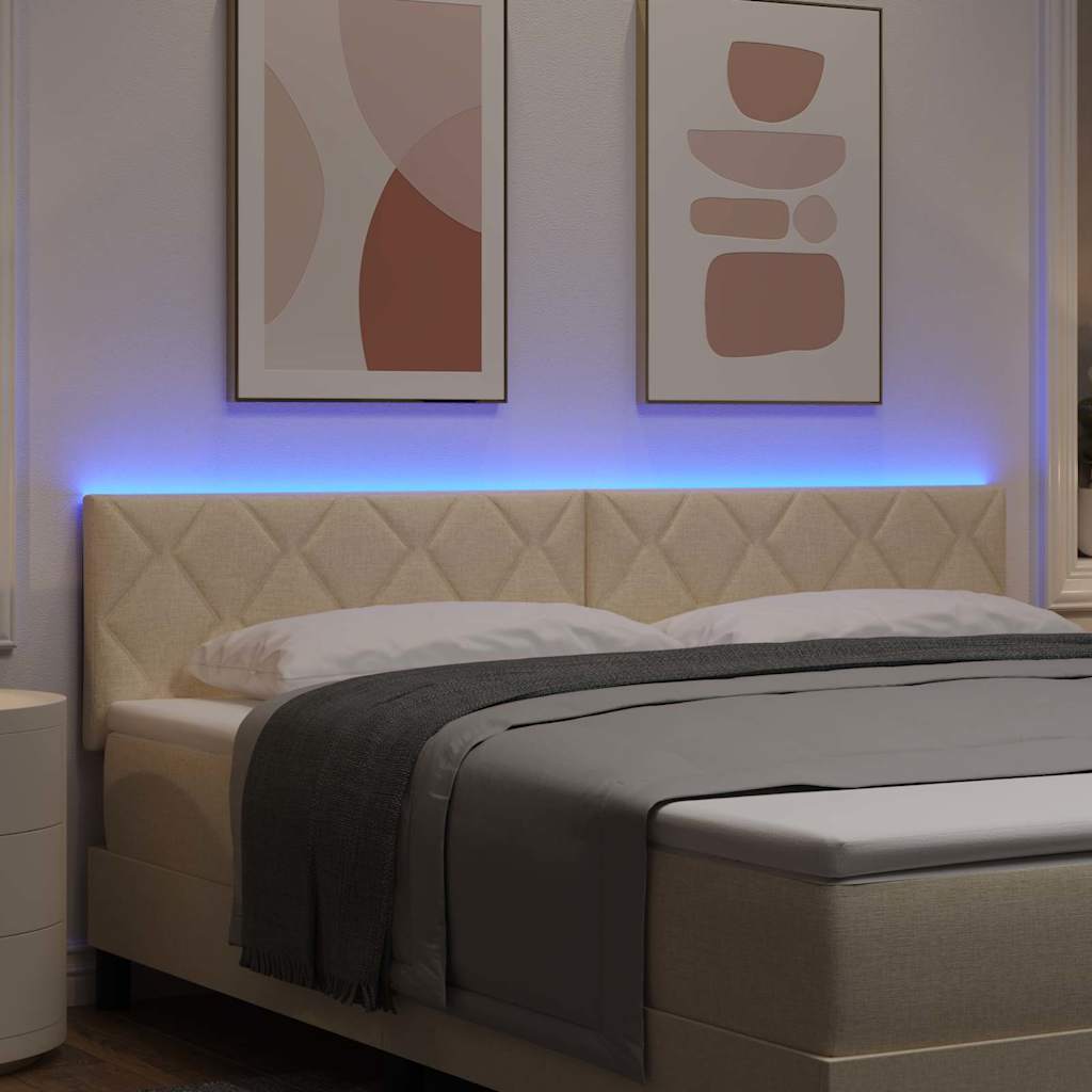 LED ágytámla Krém 180 cm szövet