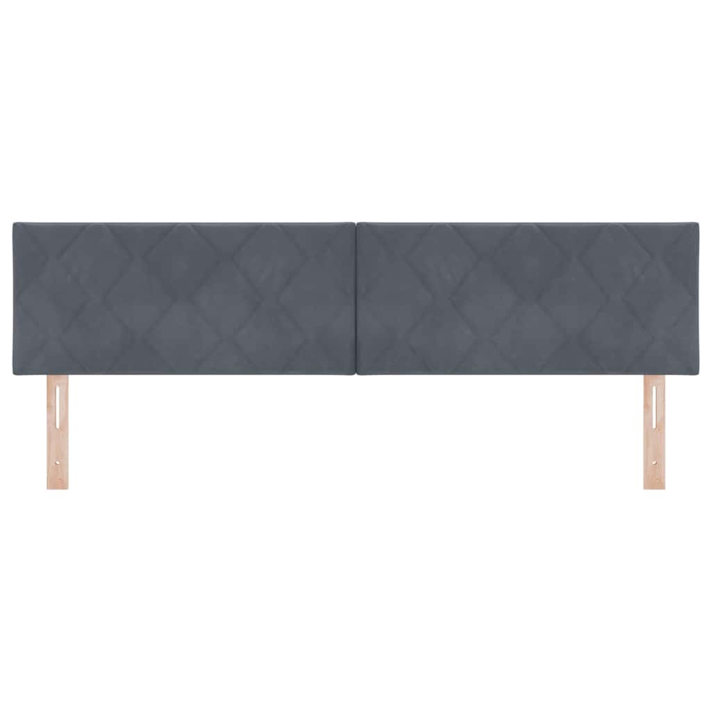 LED ágytámla Sötétszürke 180 cm Bársony