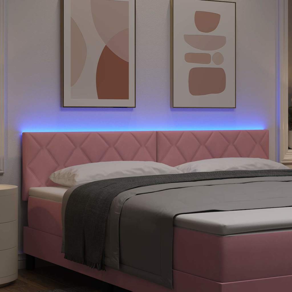 LED ágytámla Rózsaszín 180 cm Bársony