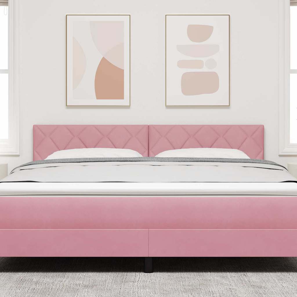 LED ágytámla Rózsaszín 180 cm Bársony