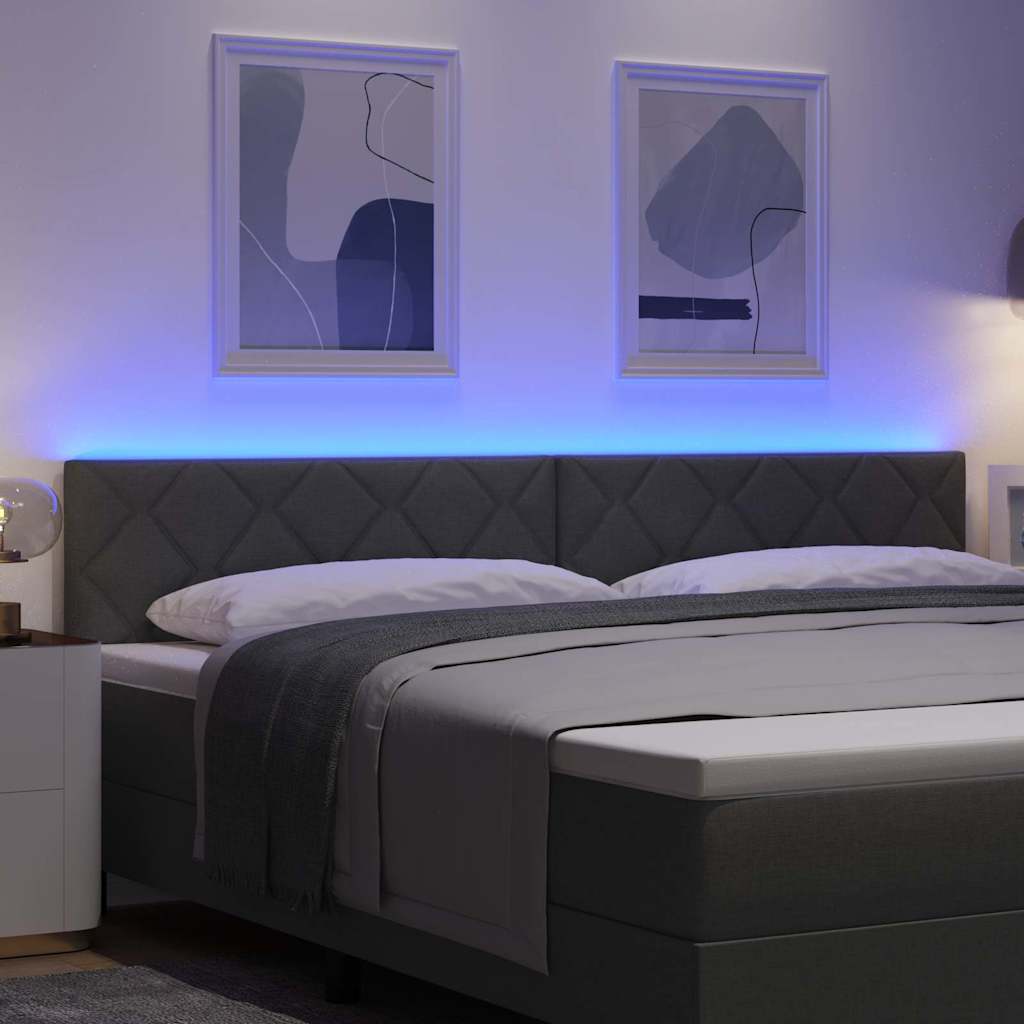 LED ágytámla Szürke 200 cm szövet