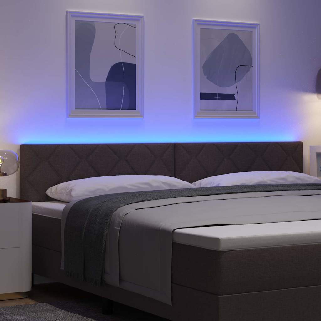LED ágytámla Barna 200 cm szövet