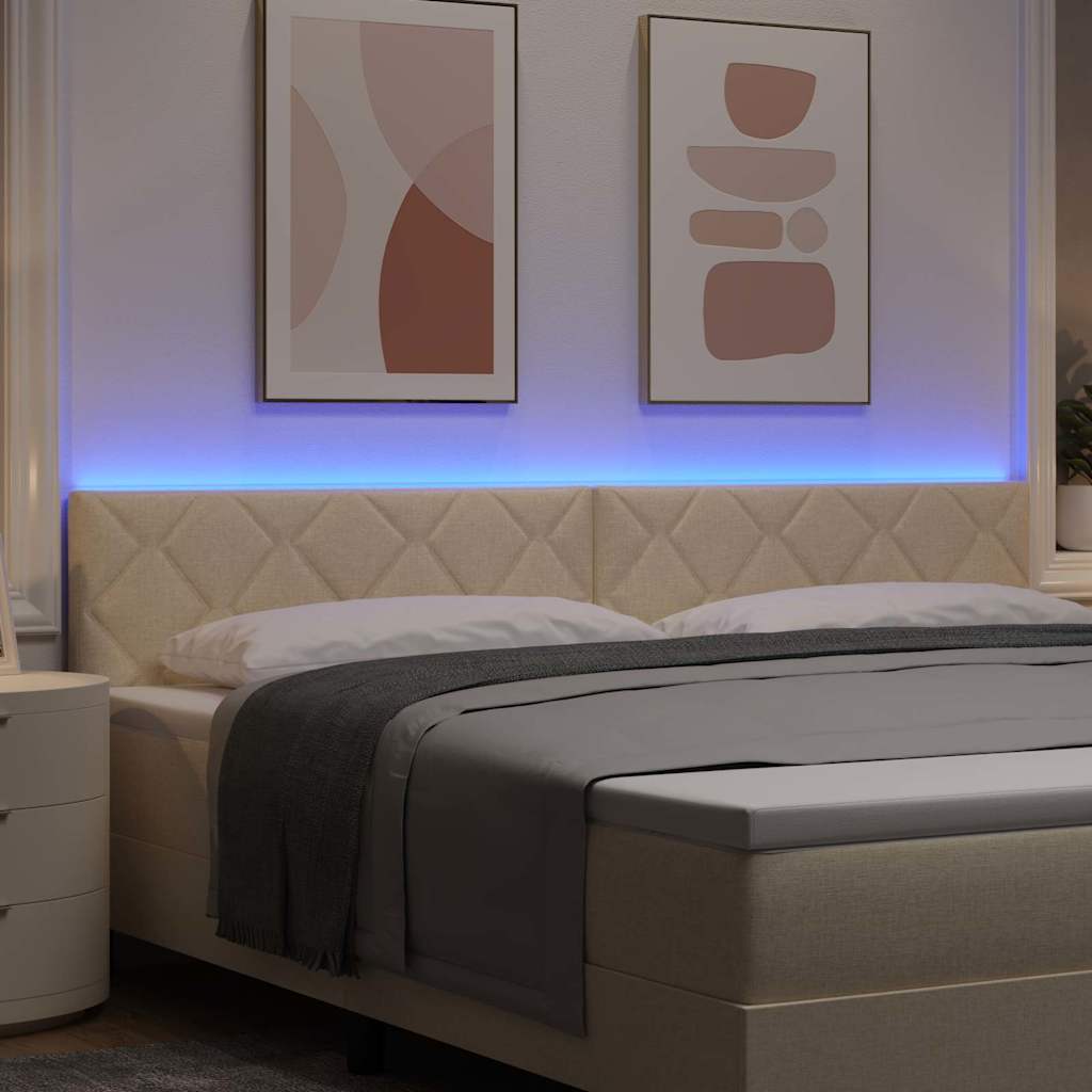 LED ágytámla Krém 200 cm szövet