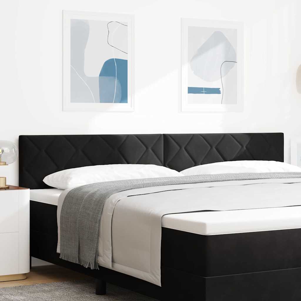 LED ágytámla Fekete 200 cm Bársony
