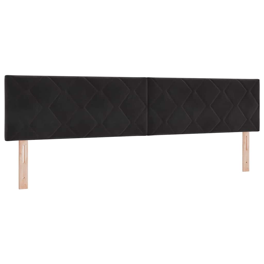 LED ágytámla Fekete 200 cm Bársony