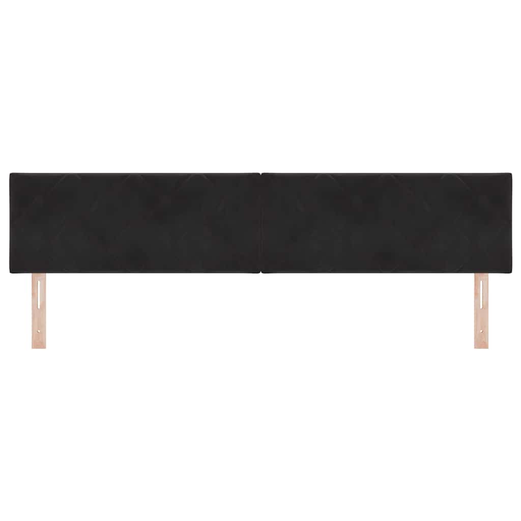 LED ágytámla Fekete 200 cm Bársony