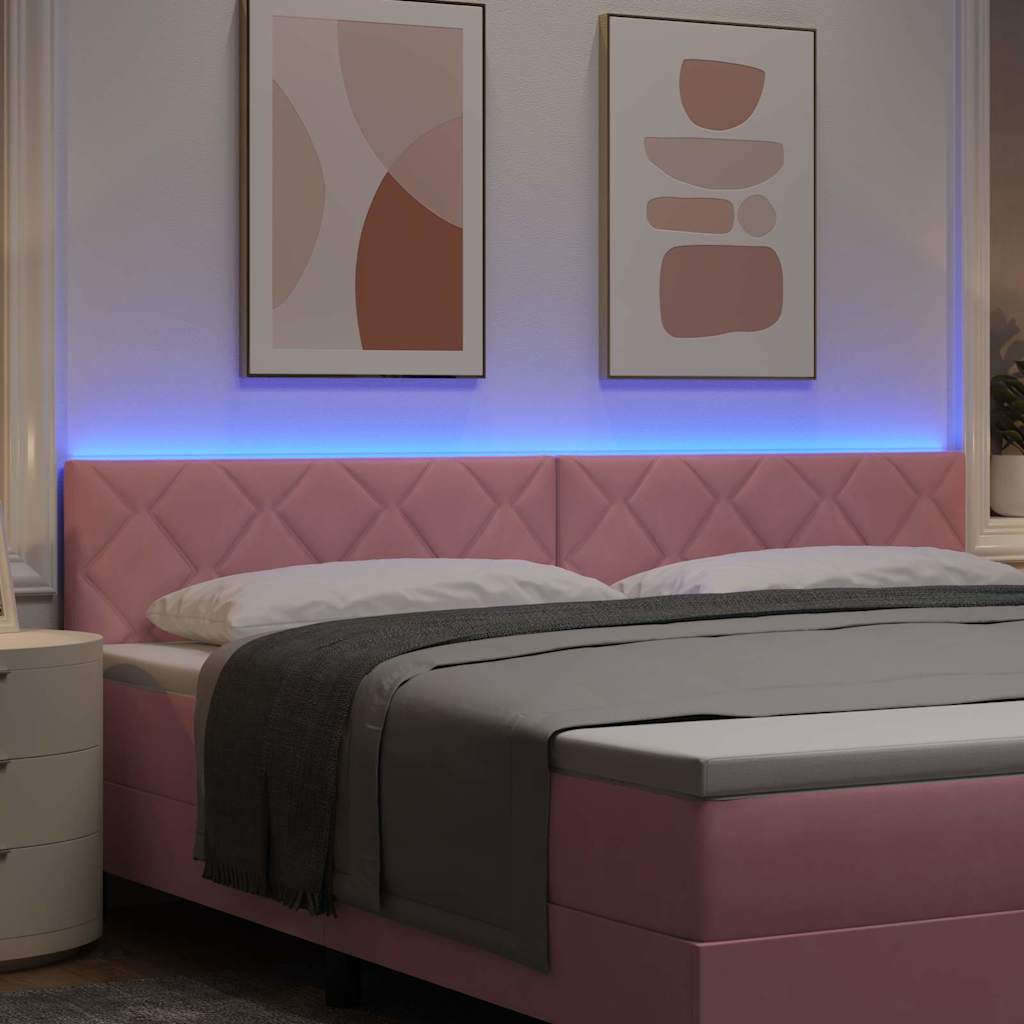 LED ágytámla Rózsaszín 200 cm Bársony