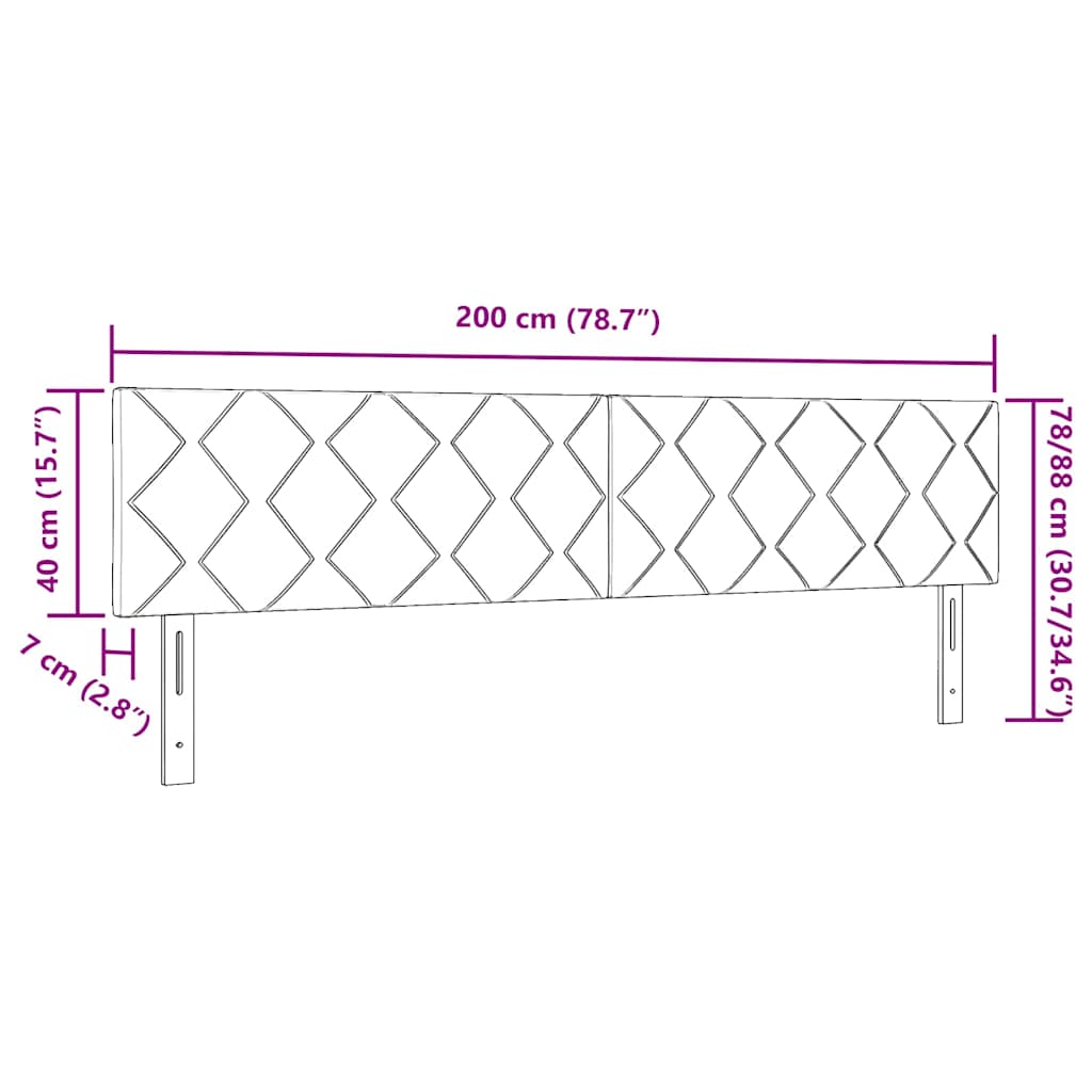 LED ágytámla Rózsaszín 200 cm Bársony