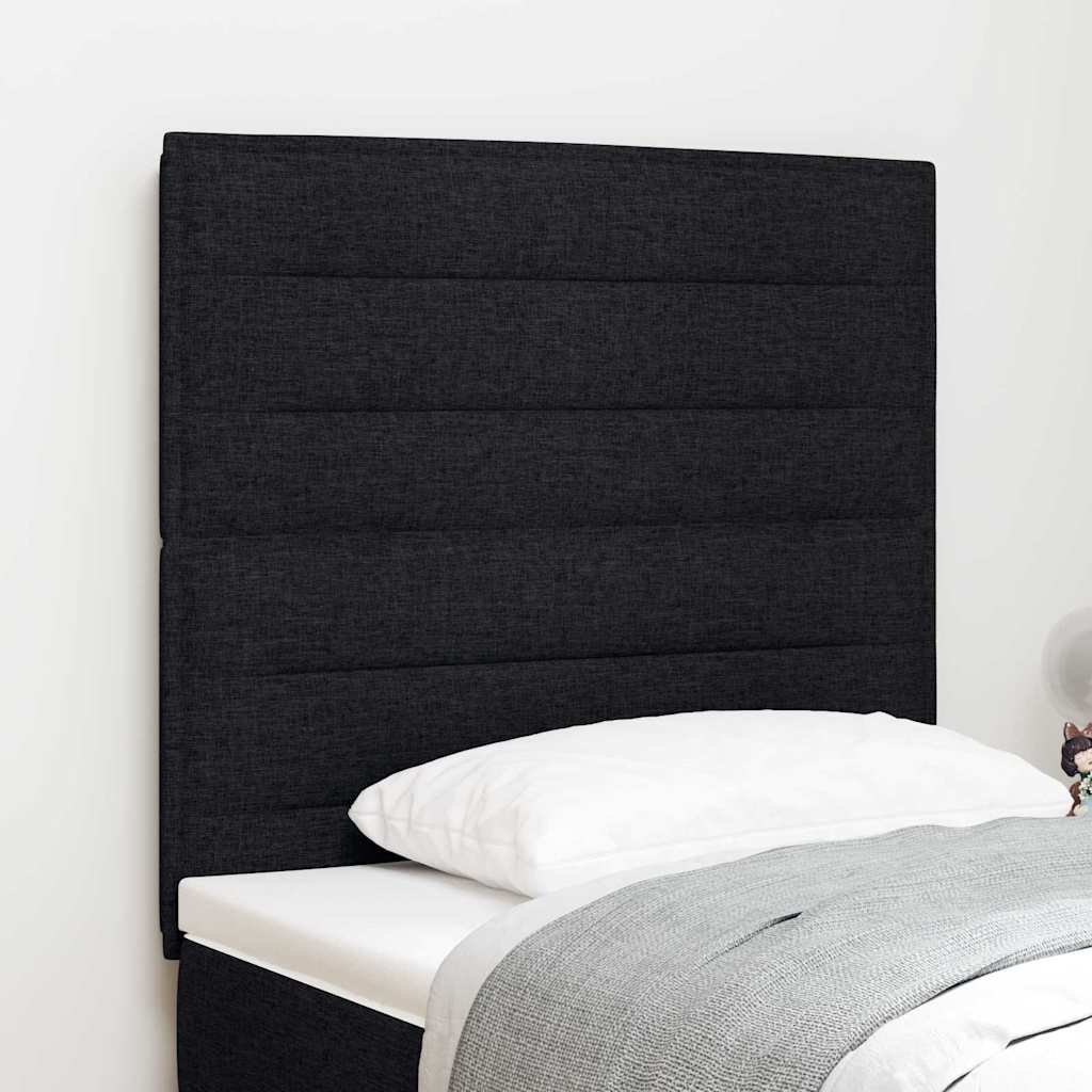 LED ágytámla LED szalagokkal fejtámlával Fekete 80 cm szövet