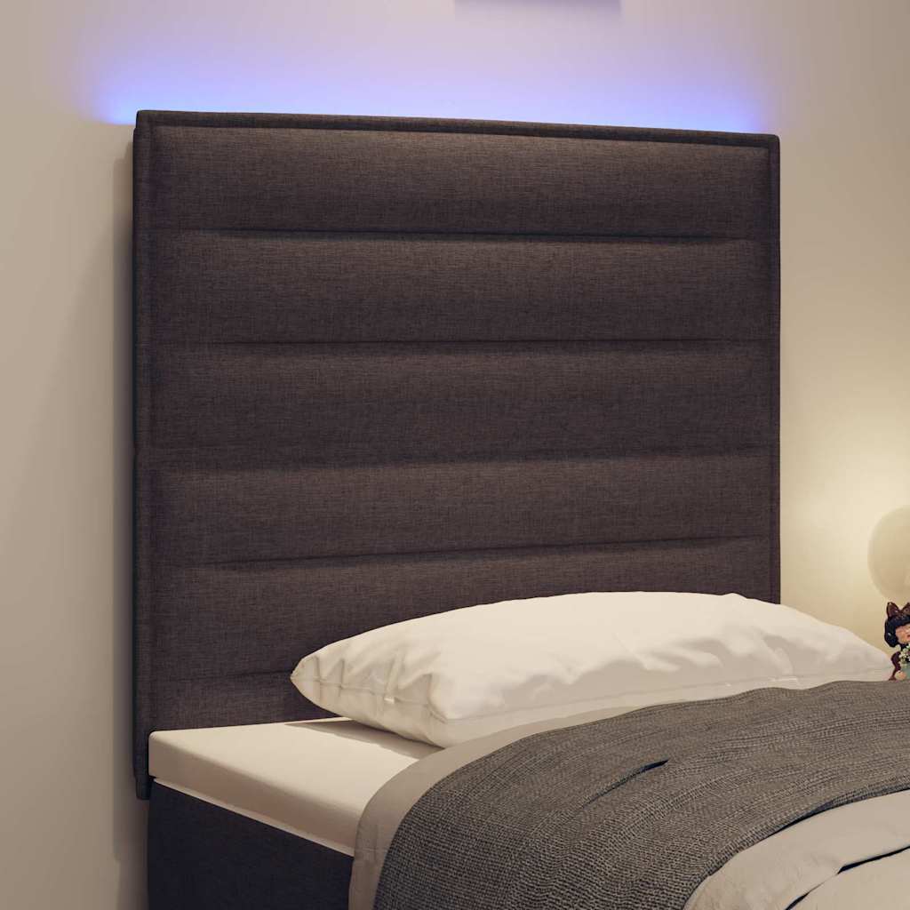 LED ágytámla LED szalagokkal Sötét Barna 100 cm szövet
