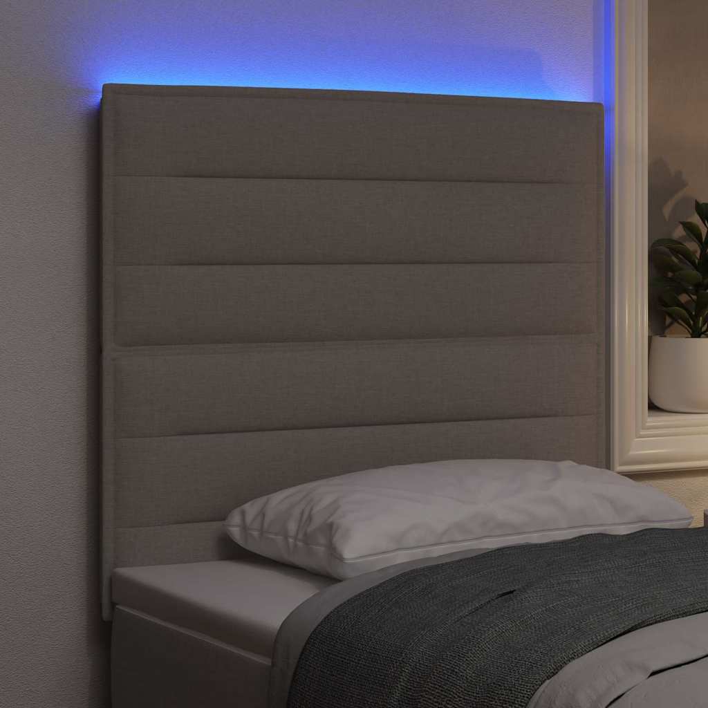 LED ágytámla LED szalagokkal fejtámlával Tópszínű 100 cm szövet