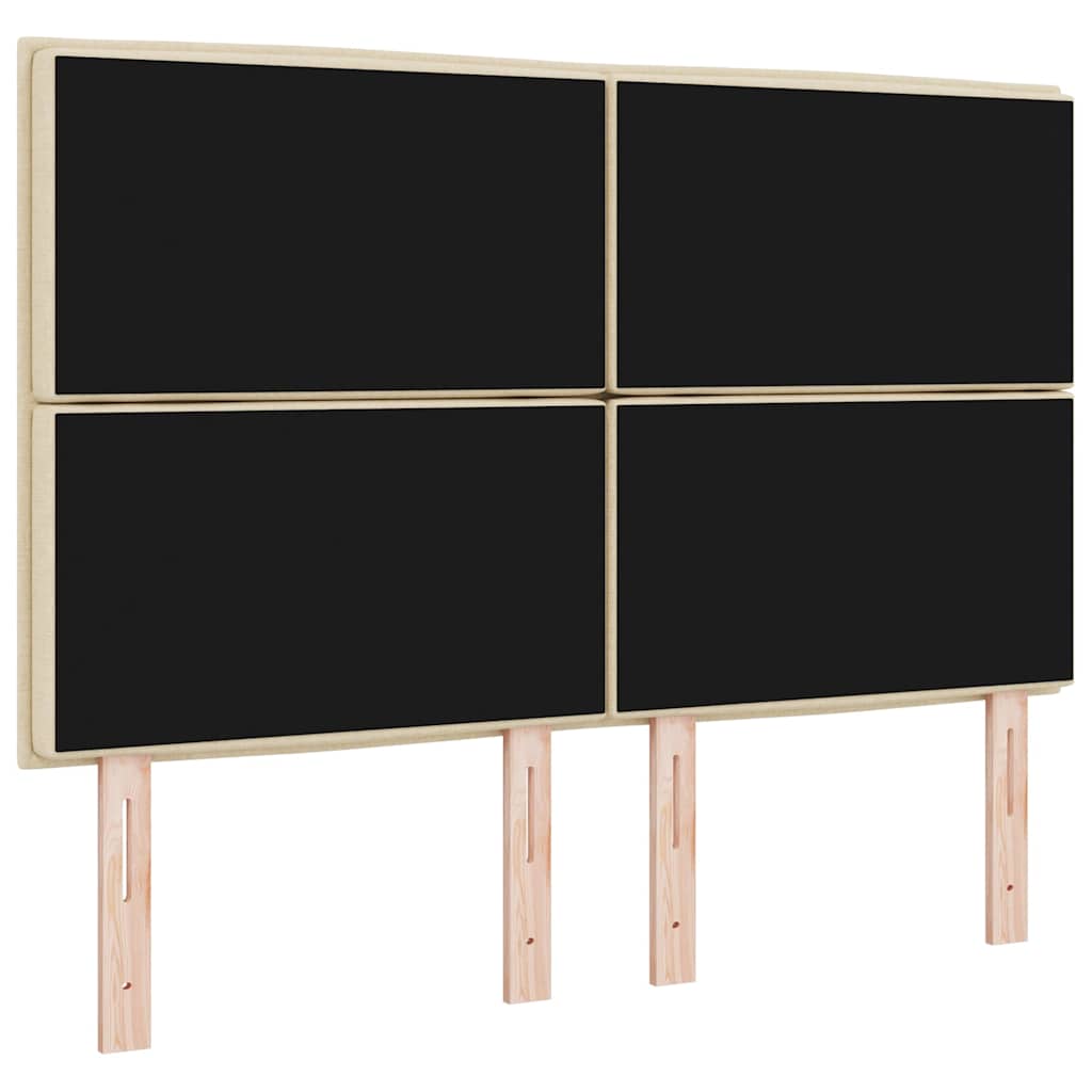 LED ágytámla LED szalagokkal fejtámlával Krém 144 cm szövet