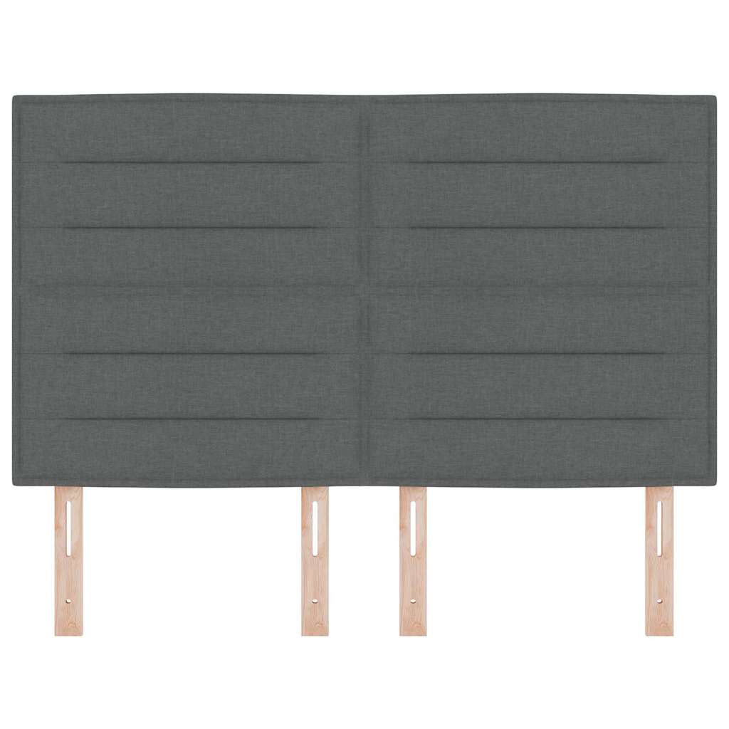 LED ágytámla LED szalagokkal Sötétszürke 160 cm szövet