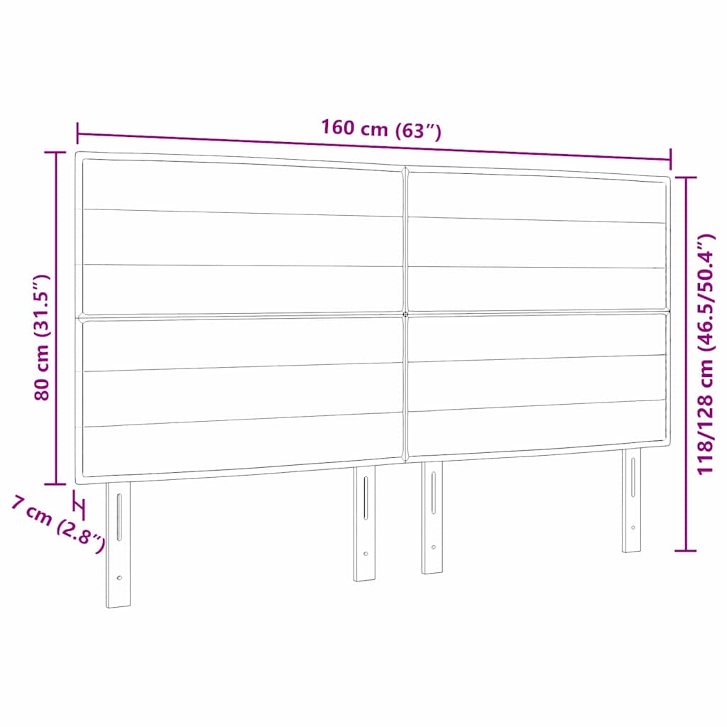 LED ágytámla LED szalagokkal fejtámlával Fekete 160 cm szövet