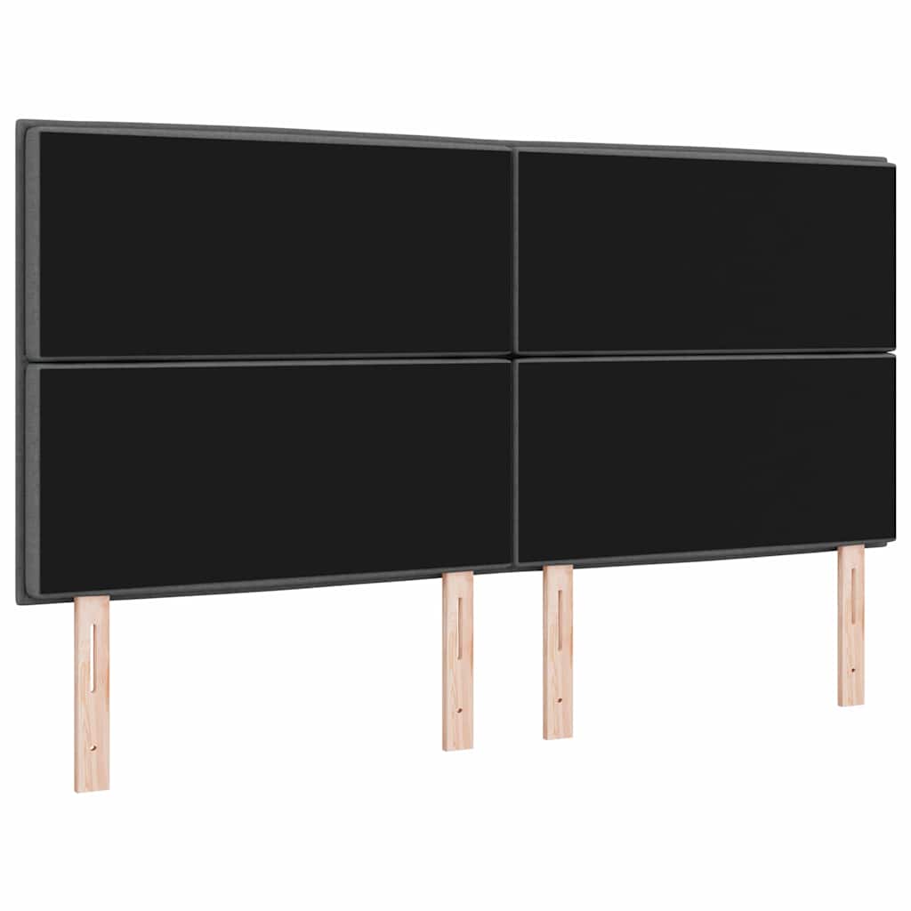 LED ágytámla LED szalagokkal Sötétszürke 180 cm szövet