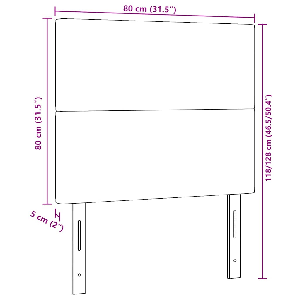 LED ágytámla fejtámlával Világosszürke 80 cm Bársonyos szövet