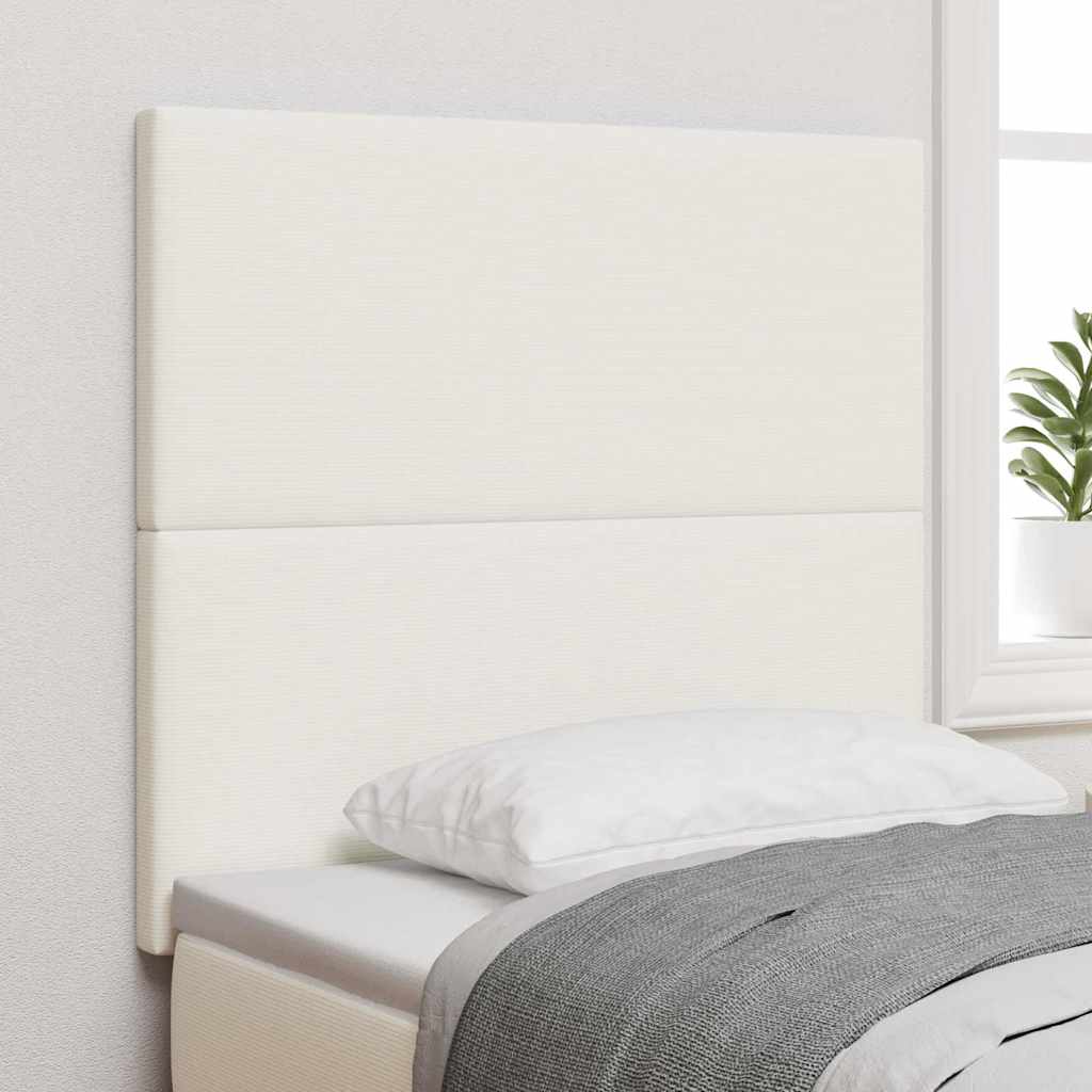 LED ágytámla LED szalagokkal Krém 100 cm Bársonyos szövet