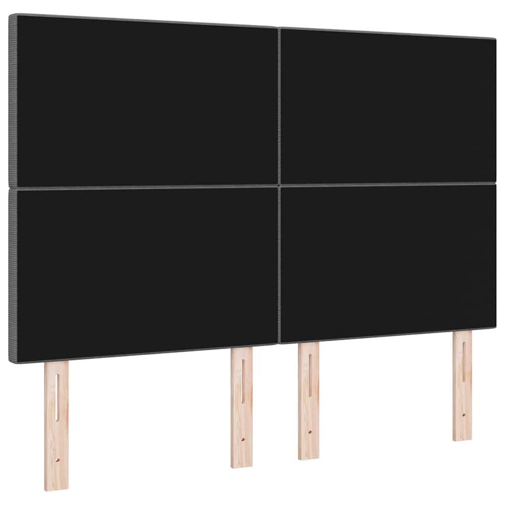 LED ágytámla fejtámlával Világosszürke 144 cm Bársonyos szövet