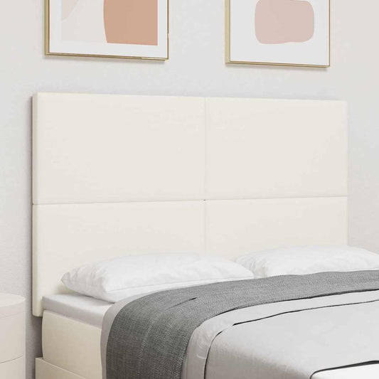 LED ágytámla LED szalagokkal Krém 144 cm Bársonyos szövet