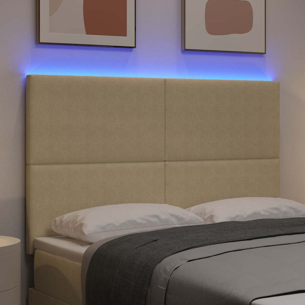 LED ágytámla fejtámlával Szürke zöld 160 cm Bársonyos szövet