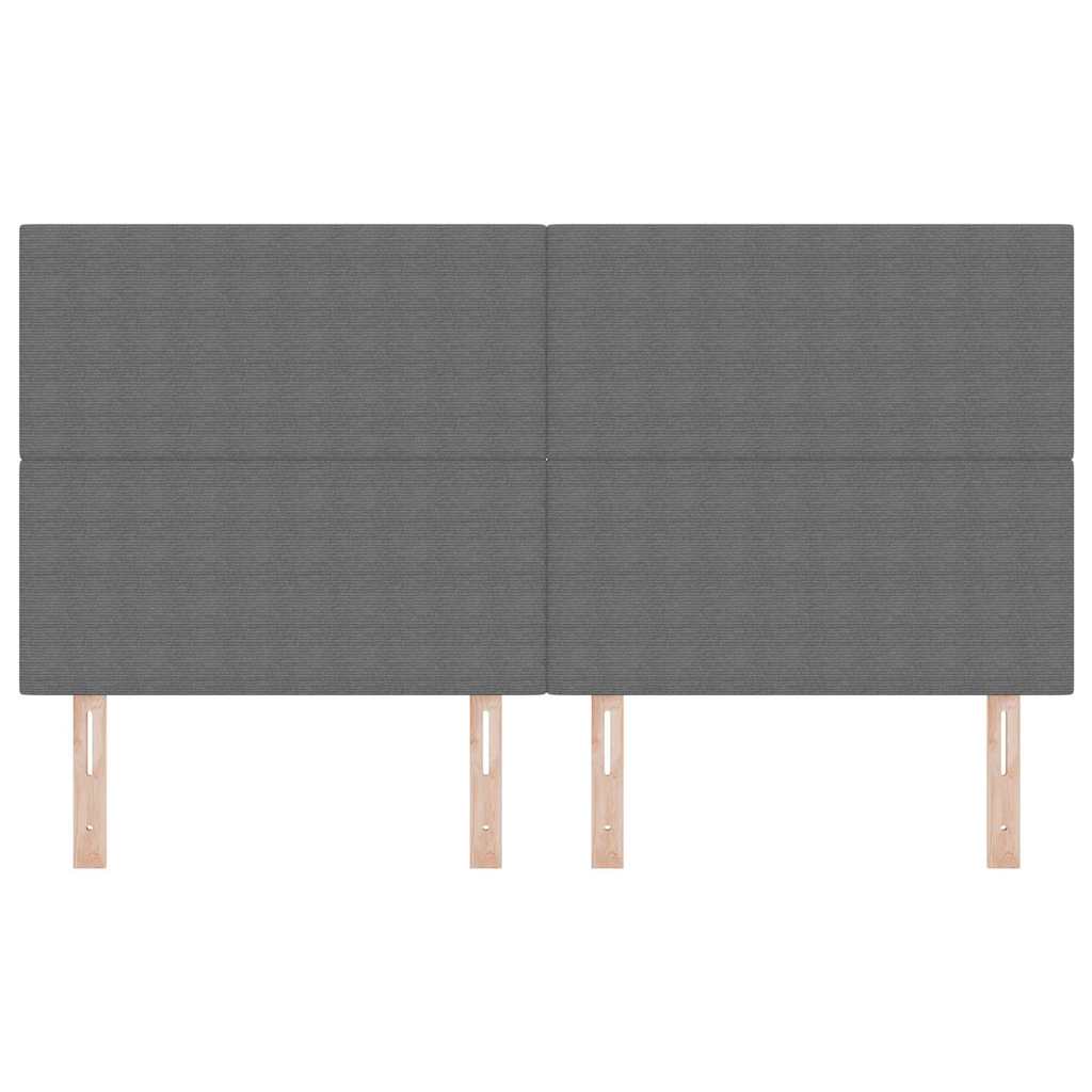 LED ágytámla fejtámlával Világosszürke 180 cm Bársonyos szövet