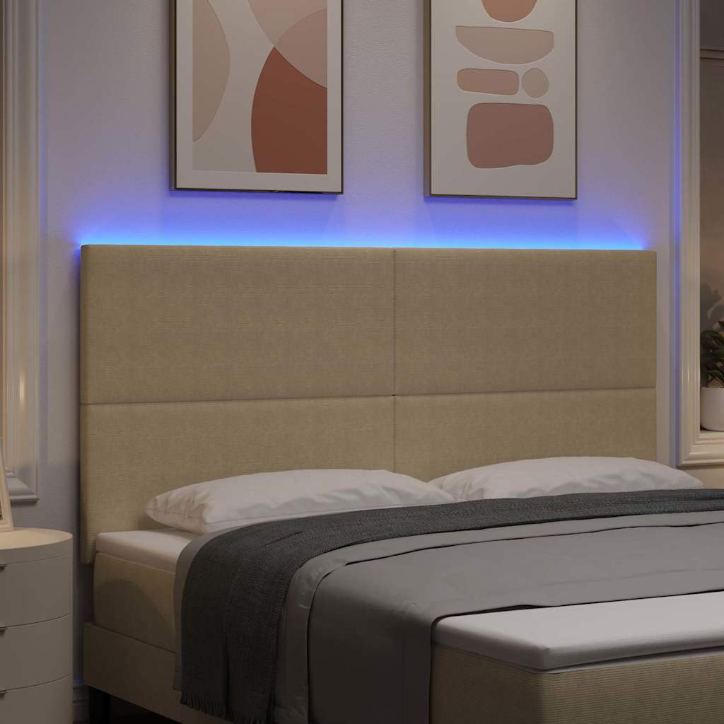 LED ágytámla fejtámlával Szürke zöld 180 cm Bársonyos szövet