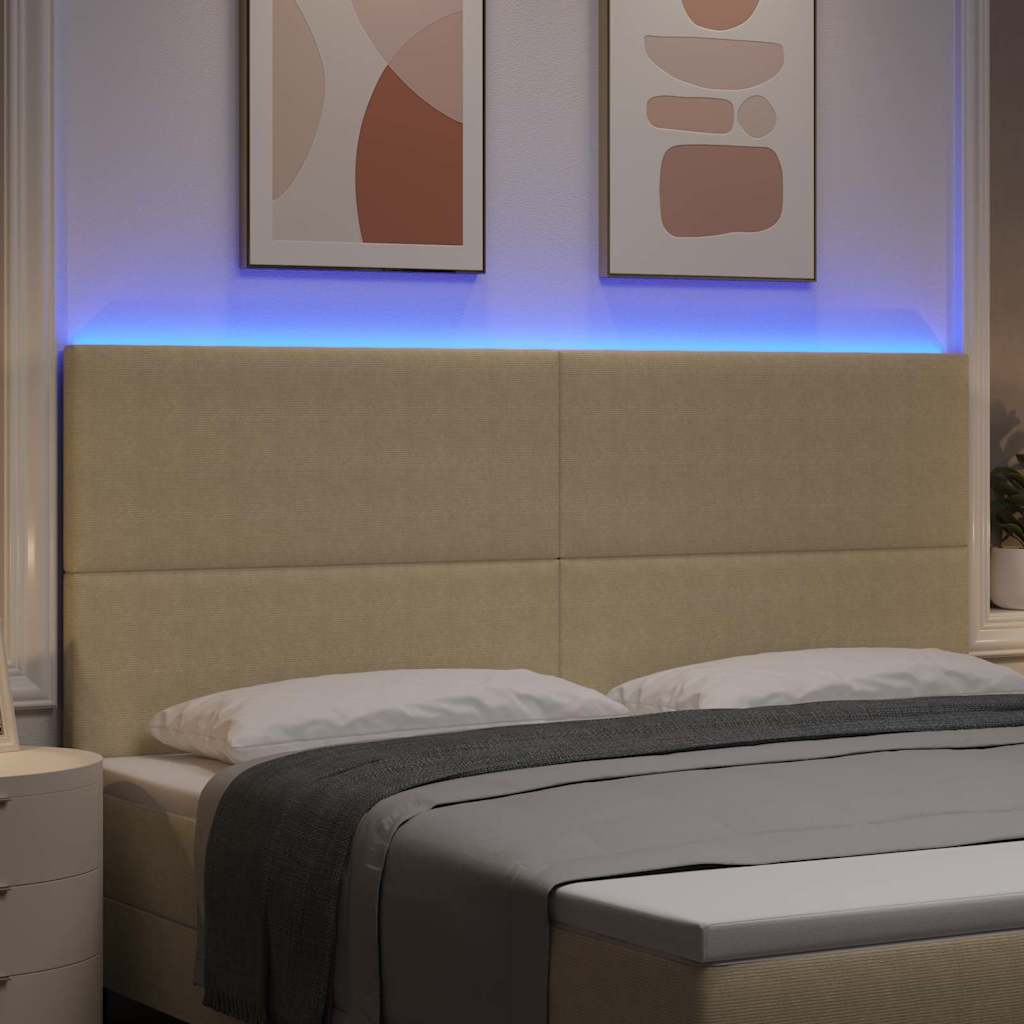 LED ágytámla fejtámlával Szürke zöld 200 cm Bársonyos szövet