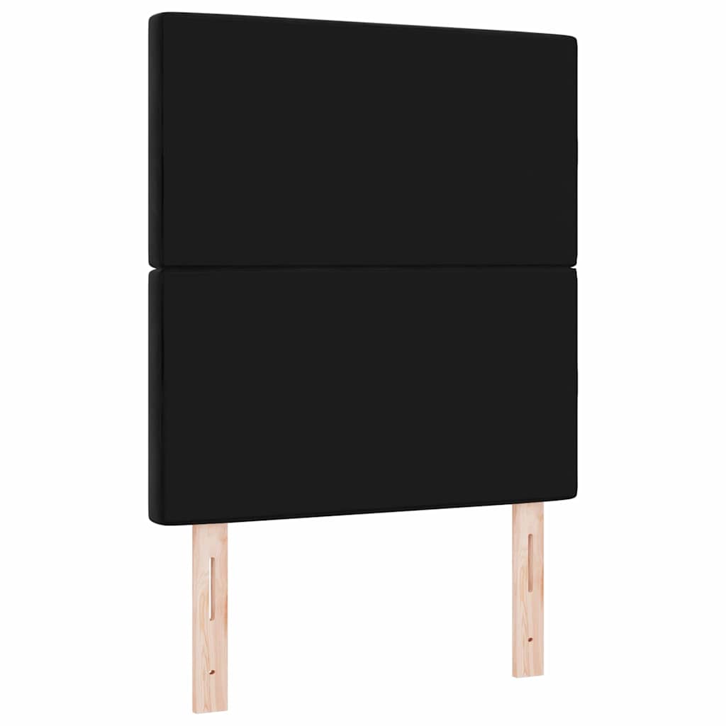 LED ágytámla LED szalagokkal fejtámlával Fekete 80 cm Bársony