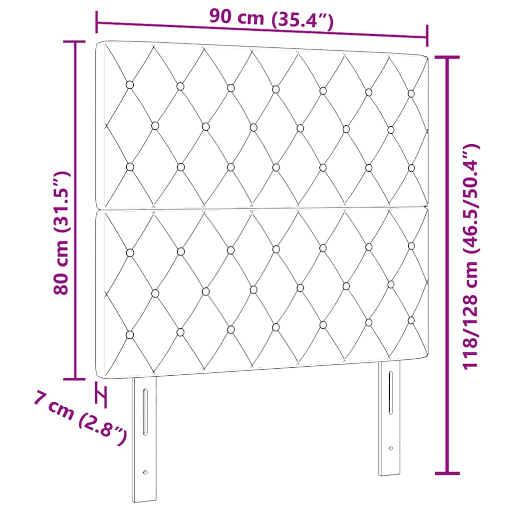 LED ágytámla LED szalagokkal Sötétzöld 90 cm Bársony