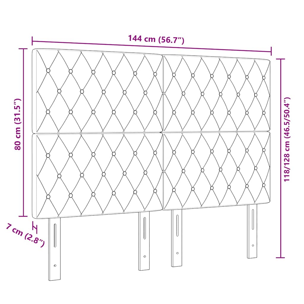 LED ágytámla LED szalagokkal Sötét kék 144 cm Bársony