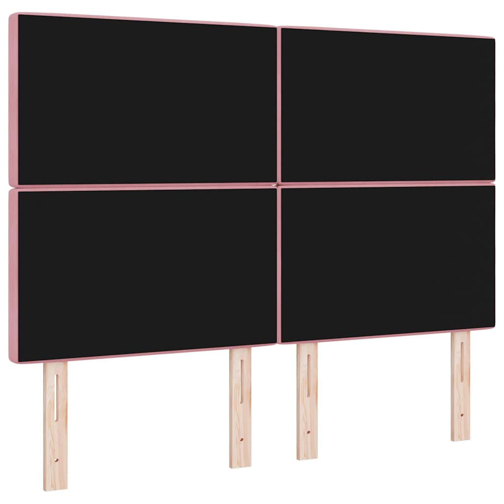 LED ágytámla LED szalagokkal Rózsaszín 144 cm Bársony