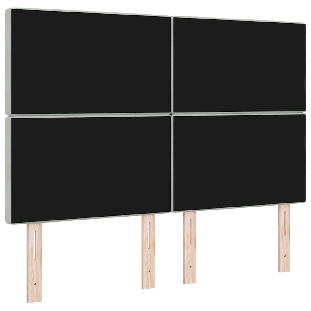 LED ágytámla LED szalagokkal Világosszürke 160 cm Bársony