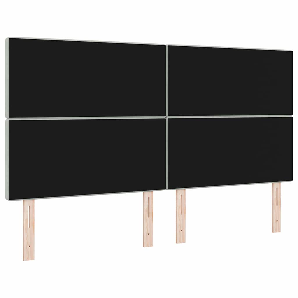 LED ágytámla LED szalagokkal Világosszürke 180 cm Bársony