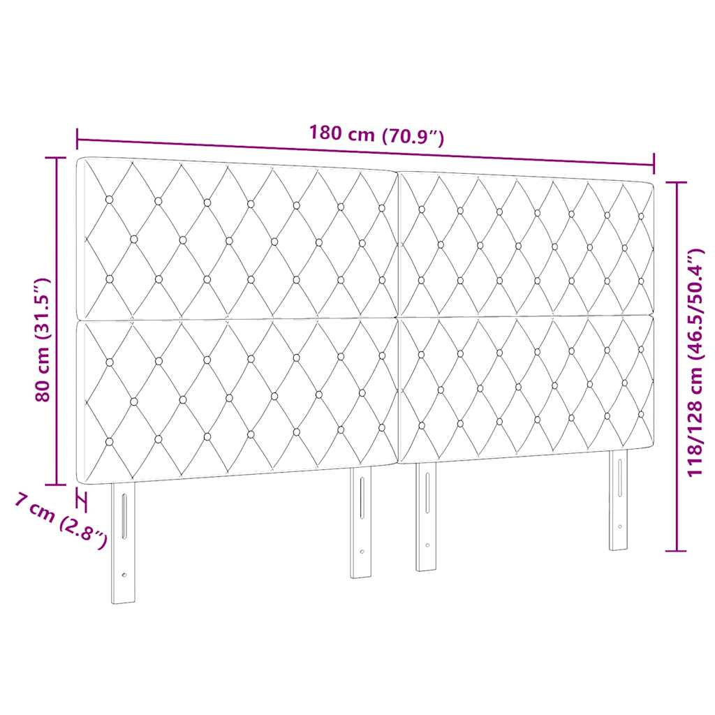 LED ágytámla LED szalagokkal Sötét kék 180 cm Bársony