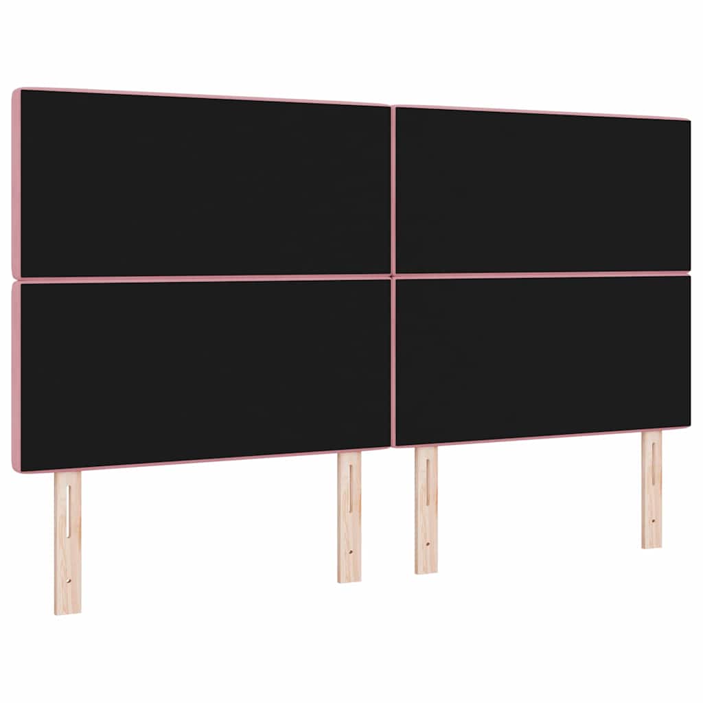 LED ágytámla LED szalagokkal Rózsaszín 180 cm Bársony